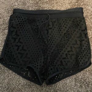 Women’s Black Swim Shorts Bottoms w/ Neted Shorts NWOT
